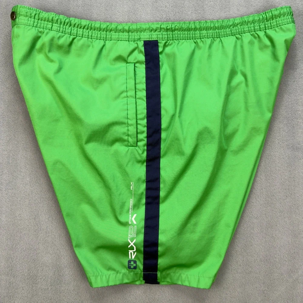 RLX Ralph Lauren Mens XXL Green Navy Blue Optimum Performance Swim Shorts Trunks